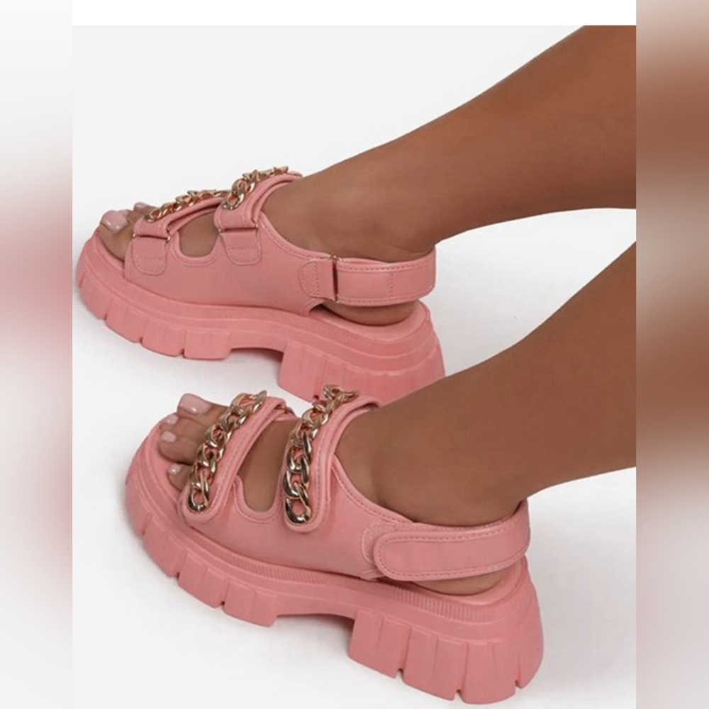 Pink Sandal w/ Gold Chain